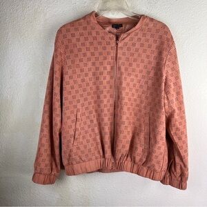 REBECCA ELLIOT Ulta suede Bomber Jacket w/ Rose Gold Zipper. NWOT. Two Pockets